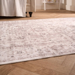 OHS Washable Rug Vintage Living Room Bedroom Carpet Mat, Natural - 80 X 150Cm - thumbnail 3