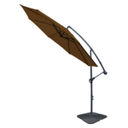 Sundaze Coffee 3M Garden Banana Parasol Cantilever Umbrella Sun Shade Hanging Patio With Base Weights - thumbnail 2