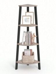 LEDREM Corner Shelf Unit, 4-Tier Corner Shelf, Ladder Shelf For Living Room, Bookshelf Or Plant Stand, Industrial Accent Furniture - thumbnail 9