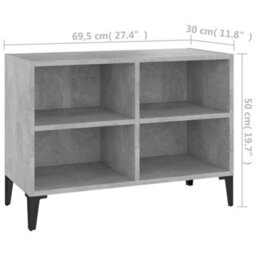 Berkfield Tv Cabinet With Metal Legs Concrete Grey 69.5X30X50 Cm - thumbnail 6