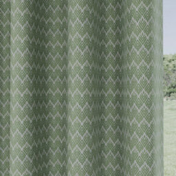 "Enhanced Living Aspen Green Chevron Pattern 90 X 90"" (229X229Cm) Eyelet Thermal Noise Reducing Room Darkening Curtains (Pair)" - thumbnail 4