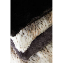 Orsina Black Square Faux Fur Cushion, Luxe Feather-Filled Throw Pillow With Faux-Suede Reverse, Accent Cushion - thumbnail 5