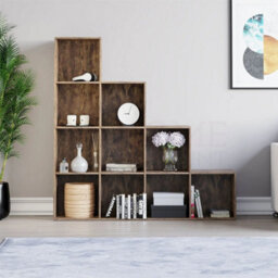 10 Cube Staircase Storage Unit Organizer Dark Wood - thumbnail 5
