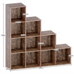 10 Cube Staircase Storage Unit Organizer Dark Wood - thumbnail 2