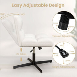 Costway Armless Home Office Chair Swivel Desk Chair Height Adjustable Task Vanity Chair - thumbnail 5