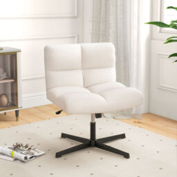 Costway Armless Home Office Chair Swivel Desk Chair Height Adjustable Task Vanity Chair - thumbnail 1
