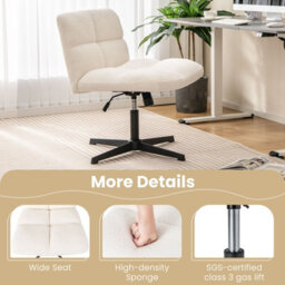 Costway Armless Home Office Chair Swivel Desk Chair Height Adjustable Task Vanity Chair - thumbnail 6