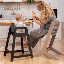 Safetots Simply Stackable Wooden High Chair, Black, Highchair For Baby And Toddler, Stylish And Practical - thumbnail 8