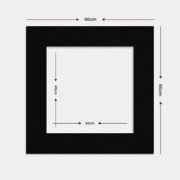 Ak Frames 60X60Cm Black Picture Mounts To Fit 40X40Cm Aperture Size - Mount Board Only (No Frame Included) - thumbnail 3