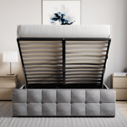 Lassic Vida Designs Valentina Light Grey Linen Ukfr 5Ft King Size Ottoman Bed Frame, 200 X 150Cm - thumbnail 5