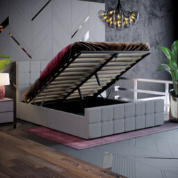 Lassic Vida Designs Valentina Light Grey Linen Ukfr 5Ft King Size Ottoman Bed Frame, 200 X 150Cm - thumbnail 1