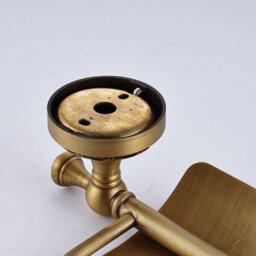 Pepte Toilet Elegant Roll Holder With Flap Paper Rack Wall Mounted Antique Brass - thumbnail 2