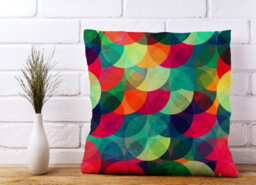 Warren Reed Designer Colourful Grunge Circle Pattern Cushions 45Cm X 45Cm - thumbnail 2