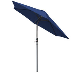 VRUC 2.5M Blue Outdoor Parasol - Crank Up & Tilt Garden Parasol Umbrella And Base - thumbnail 2