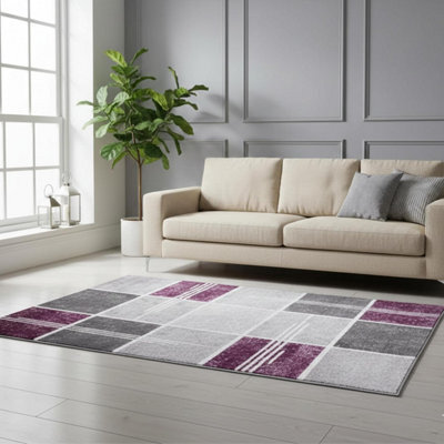 Modern Box Design Area Rug Soft Thick Pile Carpet Living Room Bedroom Kitchen Non Shedding Polypropylene Rug 200X290 Cm - image 1