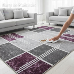 Modern Box Design Area Rug Soft Thick Pile Carpet Living Room Bedroom Kitchen Non Shedding Polypropylene Rug 200X290 Cm - thumbnail 7