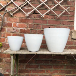 Anglo Eastern Trading Co 33Cm Savannah Planter Matt White Planter Pot - thumbnail 3