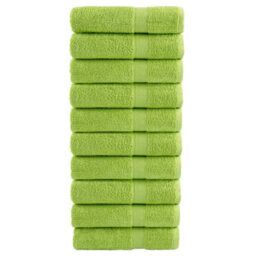 Berkfield Premium Hand Towels Solund 10 Pcs Apple Green 50X100 Cm 600 Gsm