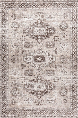 The Rugs Montana Brown And Beige Oriental Area Rug And Runner Soft Durable Pet Friendly Easy To Clean Living Room Bedroom 4050Bg - image 1
