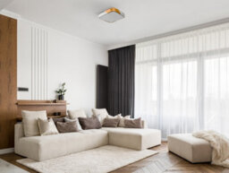 Luminosa Lighting Luminosa Santer Decorative Flush Ceiling Light Wood, White 3000K Warm White - thumbnail 3