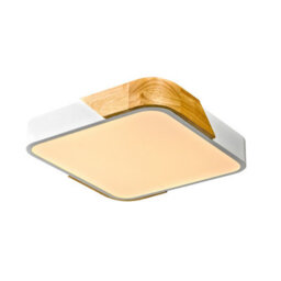 Luminosa Lighting Luminosa Santer Decorative Flush Ceiling Light Wood, White 3000K Warm White - thumbnail 2
