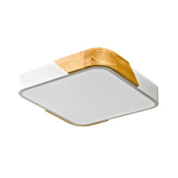 Luminosa Lighting Luminosa Santer Decorative Flush Ceiling Light Wood, White 3000K Warm White - thumbnail 1