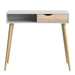 Furniture To Go Oslo Console Table 1 Drawer 1 Shelf In White And Oak - thumbnail 2