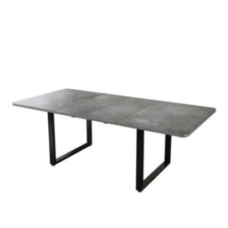 Merax Extendable Dining Table, 3 Lengths 140/180/220 X 80 Cm, 6-10 Seater, Mdf Table With Metal Legs, For Dining Room, Grey - thumbnail 9