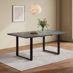 Merax Extendable Dining Table, 3 Lengths 140/180/220 X 80 Cm, 6-10 Seater, Mdf Table With Metal Legs, For Dining Room, Grey - thumbnail 3