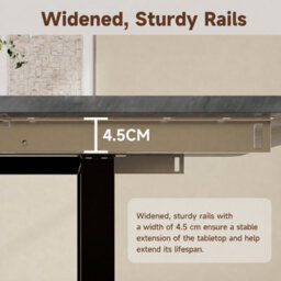 Merax Extendable Dining Table, 3 Lengths 140/180/220 X 80 Cm, 6-10 Seater, Mdf Table With Metal Legs, For Dining Room, Grey - thumbnail 6