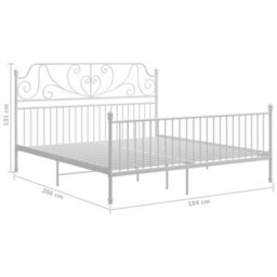 Berkfield Bed Frame White Metal 180X200 Cm 6Ft Super King - thumbnail 6