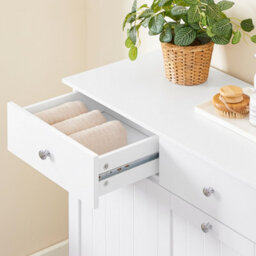 Sobuy Bzr33-Ii-W,bathroom Cabinet With Laundry Basket And 2 Drawers 78X38X90Cm Functional ,white,w100Xd46Xh90 - thumbnail 8