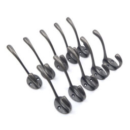 Oakcrafts - Antique Cast Iron Victorian School House Style Hat And Coat Hook - Pack Of 10 - thumbnail 1