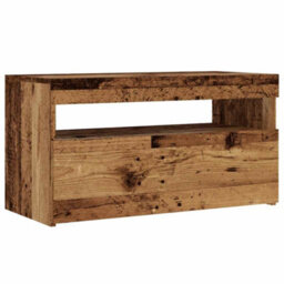 Berkfield Tv Cabinet With Led Lights Old Wood 75X35X40 Cm Engineered Wood - thumbnail 6