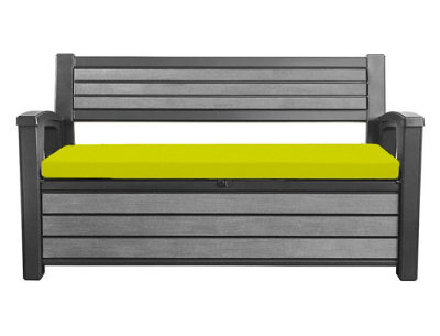 Crescent Garden Iceni & Eden Bench Seat Pad Water Resistant Garden Keter Bench Cushion Pad 128X50X5Cm Lime Green Removable Cover - image 1