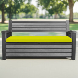 Crescent Garden Iceni & Eden Bench Seat Pad Water Resistant Garden Keter Bench Cushion Pad 128X50X5Cm Lime Green Removable Cover - thumbnail 2