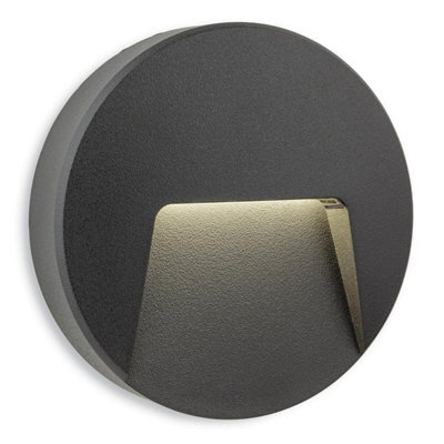 CGC Lighting Cgc Black Round Led Surface Mount Wall Light Down Diffuser Natural White Colour  Weatherproof Polycarbonate Garden Outdoor Lamp - image 1