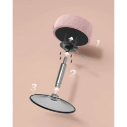 Jelly Pink Pu Adjustable Dressing Stool 360 - thumbnail 4