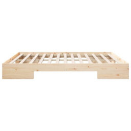 Berkfield Floor Bed Frame With Storage Brown Solid Pine Wood - thumbnail 7