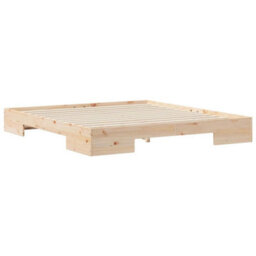 Berkfield Floor Bed Frame With Storage Brown Solid Pine Wood - thumbnail 8