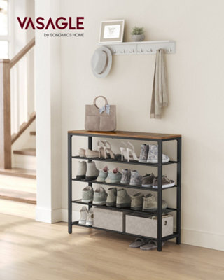 LEDREM Shoe Rack, Shoe Storage Organiser With 4 Mesh Shelves And Large Surface For Bags, Shoe Shelf For Entryway - image 1