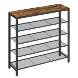 LEDREM Shoe Rack, Shoe Storage Organiser With 4 Mesh Shelves And Large Surface For Bags, Shoe Shelf For Entryway - thumbnail 2