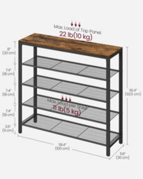 LEDREM Shoe Rack, Shoe Storage Organiser With 4 Mesh Shelves And Large Surface For Bags, Shoe Shelf For Entryway - thumbnail 7