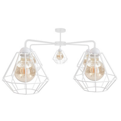 Luminosa Lighting Luminosa Foskal Semi Flush Light White, 70Cm, 5X E27