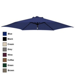 Rinse Bathrooms Blue Replacement Parasol Canopy Replacement Parasol Cover Fabric For Garden Umbrella 2.5M 6 Arm - thumbnail 2