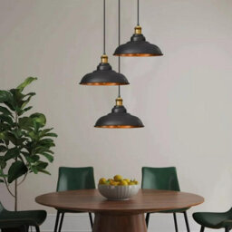 32Cm Black Inner Gold Metal Lampshade, Easy Fit With 4Cm Top Hole Modern Retro Vintage Pendant Light Shade Retro Lighting - thumbnail 3