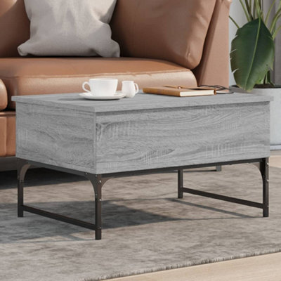 Berkfield Coffee Table Grey Sonoma 70X50X40 Cm Engineered Wood And Metal - image 1