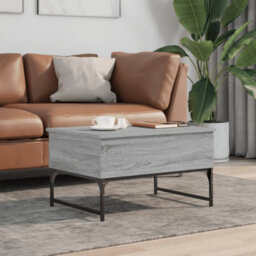 Berkfield Coffee Table Grey Sonoma 70X50X40 Cm Engineered Wood And Metal - thumbnail 3