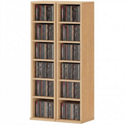 Set Of 2 Cd Storage Units Dvd Shelf With Adjustable Shelves - thumbnail 3