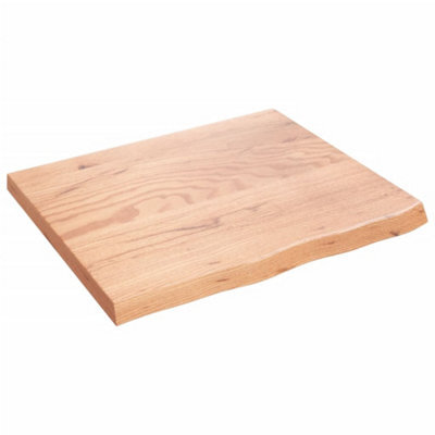 Berkfield Wall Shelf Light Brown 60X50X2 Cm Treated Solid Wood Oak - image 1